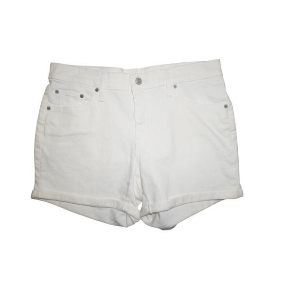 Levi’s White Mid Length Denim Shorts – Women’s Size 32 - Picture 1 of 5